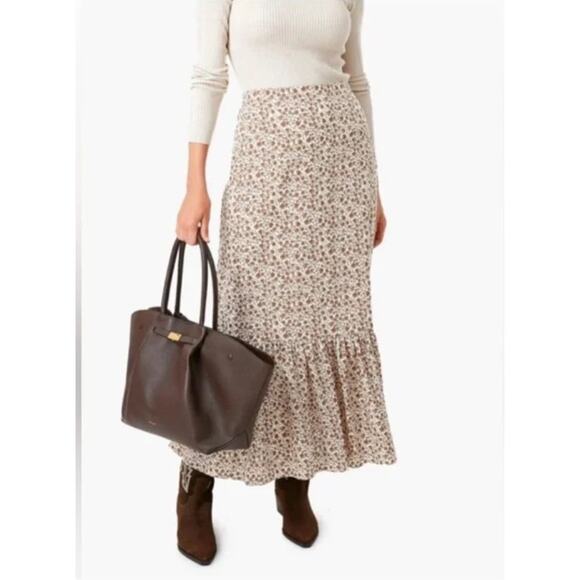 Tuckernuck Hyacinth House Tanner Floral Maxi Skirt Sz M Brown Ditsy Floral - Picture 1 of 10